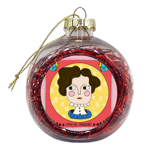 Emmeline Pankhurst Coster - xmas bauble by Nichola Cowdery