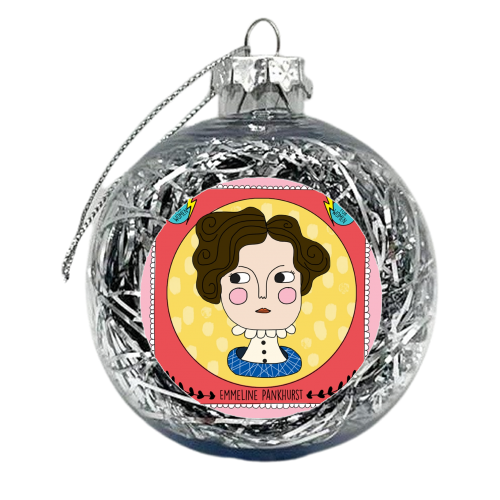 Emmeline Pankhurst Coster - xmas bauble by Nichola Cowdery