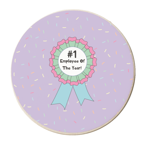 Employee Of The Year Novelty Gift - personalised beer coaster by Laura Lonsdale