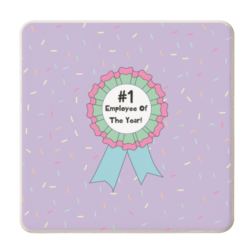 Employee Of The Year Novelty Gift - personalised beer coaster by Laura Lonsdale