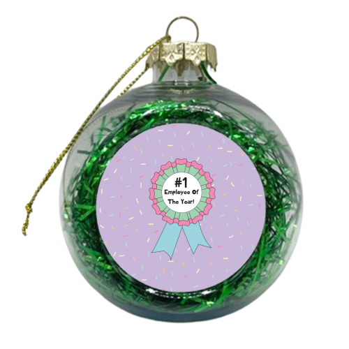 Employee Of The Year Novelty Gift - xmas bauble by Laura Lonsdale
