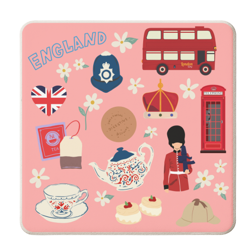 England - personalised beer coaster by Lilly Rose