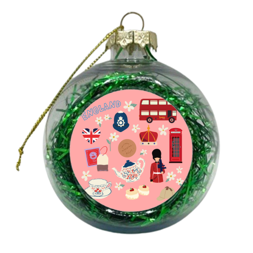 England - xmas bauble by Lilly Rose