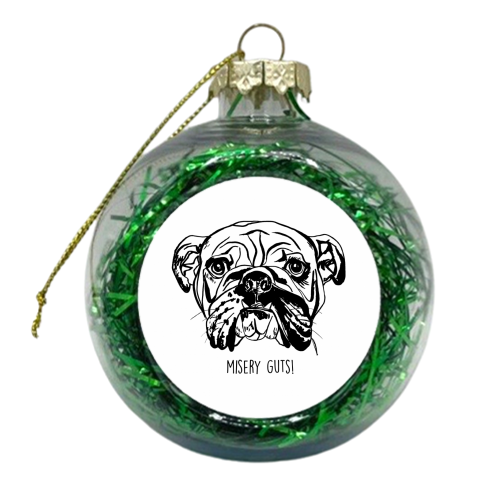 English Bulldog - xmas bauble by Lucy Wilkins