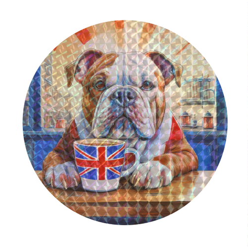 English Bulldog - Circle Sticker by AP