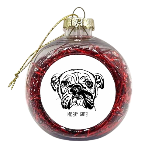 English Bulldog - xmas bauble by Lucy Wilkins