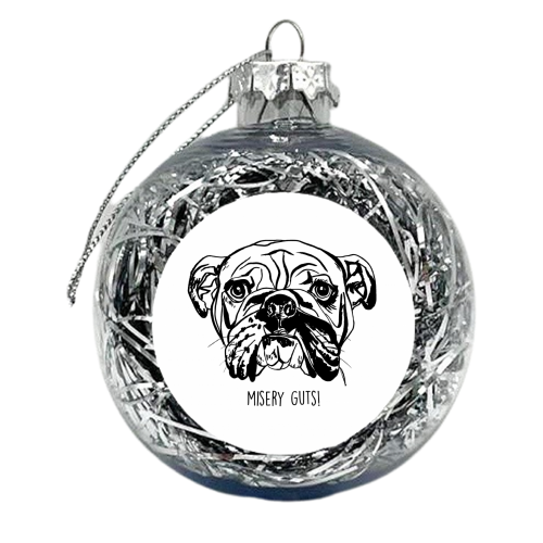 English Bulldog - xmas bauble by Lucy Wilkins