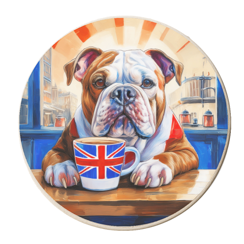 English Bulldog - personalised beer coaster by AP