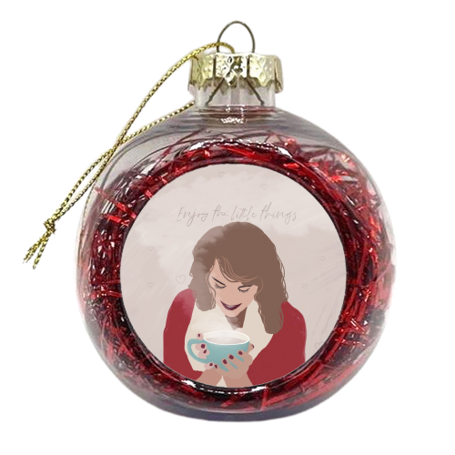 Enjoy the little things - xmas bauble by Giddy Kipper