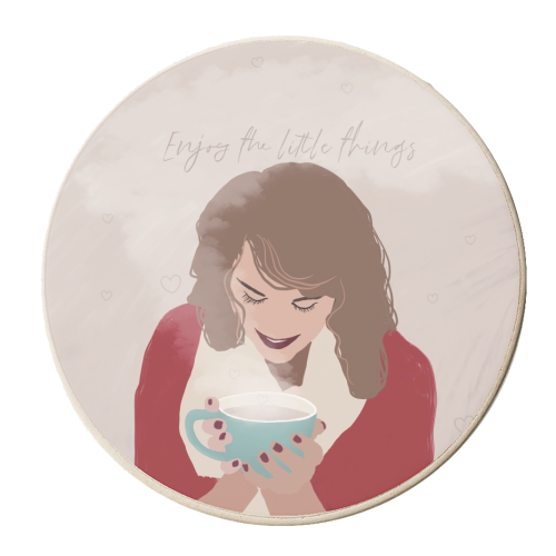 Enjoy the little things - personalised beer coaster by Giddy Kipper