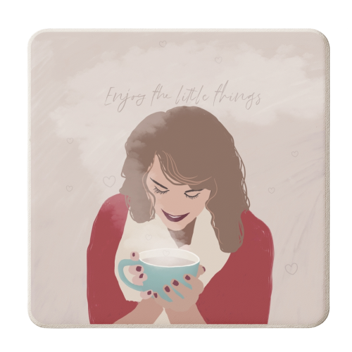 Enjoy the little things - personalised beer coaster by Giddy Kipper