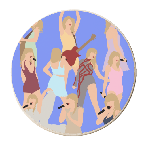 Eras mashup in cornflower - personalised beer coaster by The Girl Next Draw