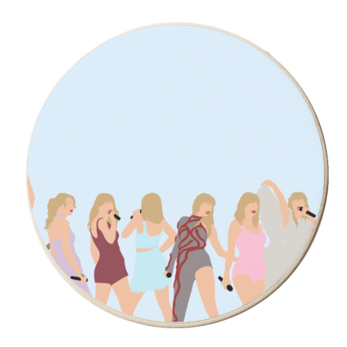 Eras Outfits - personalised beer coaster by The Girl Next Draw