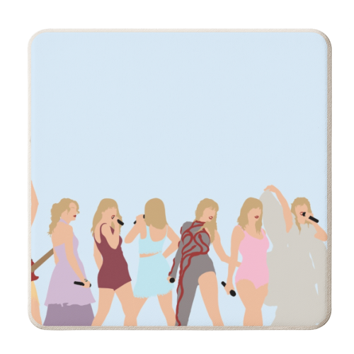 Eras Outfits - personalised beer coaster by The Girl Next Draw