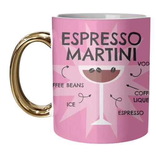 ESPRESSO MARTINI Cocktail Recipe Design - unique mug by AbiGoLucky