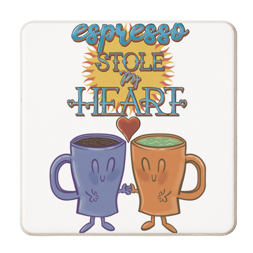 Espresso stole my heart - personalised beer coaster by ARTECCO