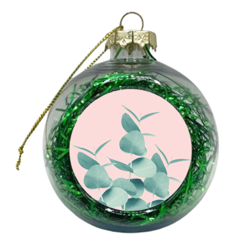 Eucalyptus Leaves Green Blush #1 #foliage #decor #art - xmas bauble by Anita Bella Jantz