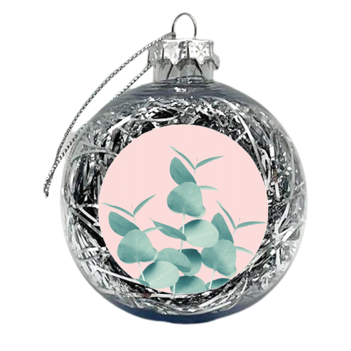 Eucalyptus Leaves Green Blush #1 #foliage #decor #art - xmas bauble by Anita Bella Jantz