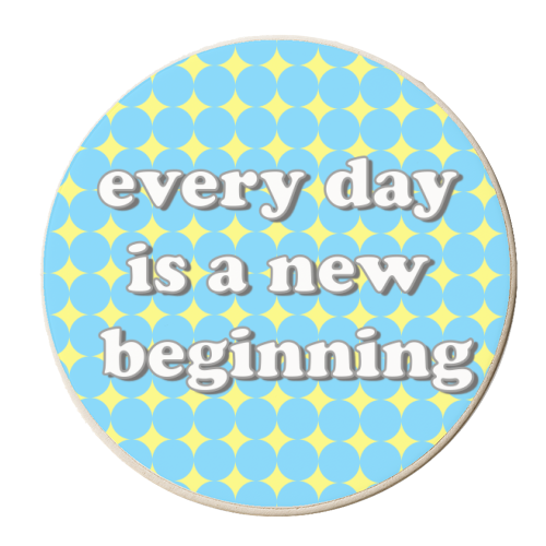 Every Day Is A New Beginning - personalised beer coaster by Adam Regester