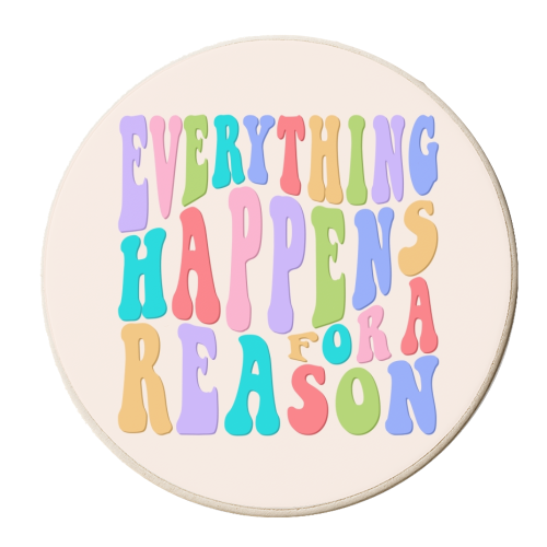 Everything happens for a reason - personalised beer coaster by The Girl Next Draw