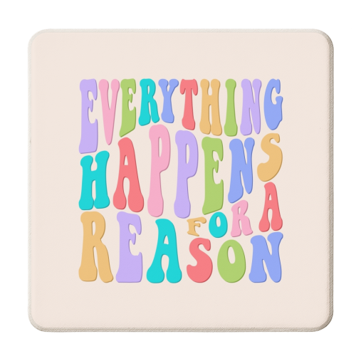 Everything happens for a reason - personalised beer coaster by The Girl Next Draw