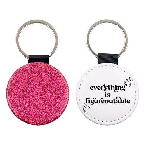 Everything Is Figureoutable Vintage Retro Font - keyring by Toni Scott
