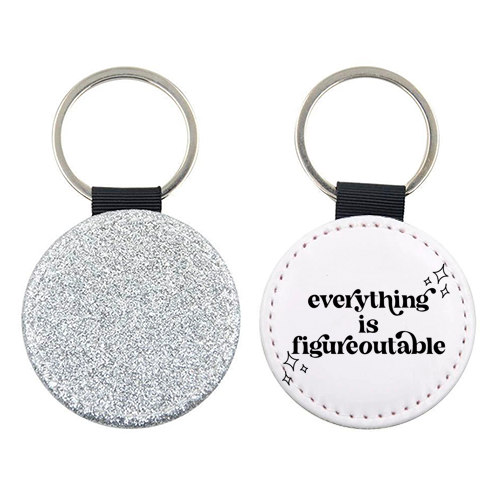 Everything Is Figureoutable Vintage Retro Font - keyring by Toni Scott