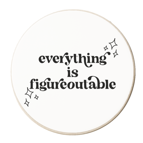 Everything Is Figureoutable Vintage Retro Font - personalised beer coaster by Toni Scott