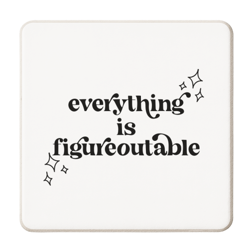 Everything Is Figureoutable Vintage Retro Font - personalised beer coaster by Toni Scott