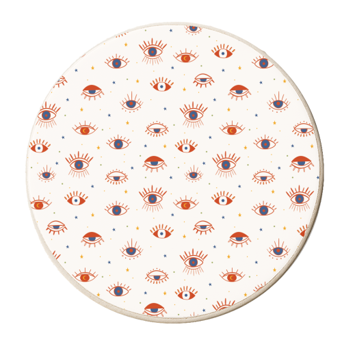 evil eye pattern - personalised beer coaster by Anastasios Konstantinidis