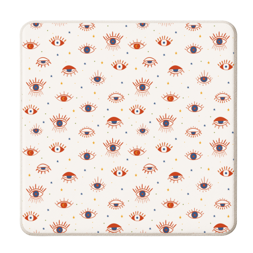 evil eye pattern - personalised beer coaster by Anastasios Konstantinidis