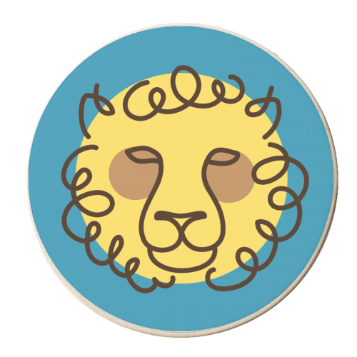 Exotic animals – Lion - personalised beer coaster by Mina & Jon Design