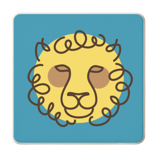 Exotic animals – Lion - personalised beer coaster by Mina & Jon Design