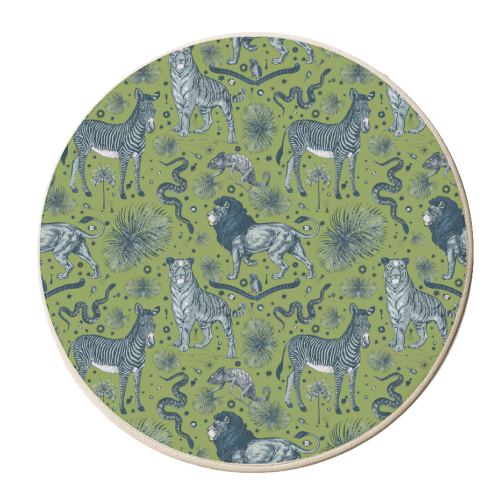 Exotic Jungle Animal Print - personalised beer coaster by Wallace Elizabeth