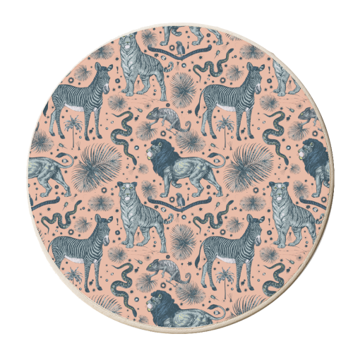 Exotic Jungle Animal Print - personalised beer coaster by Wallace Elizabeth