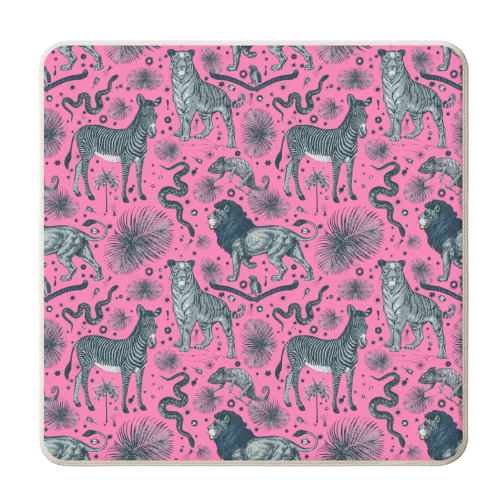 Exotic Jungle Animal Print - personalised beer coaster by Wallace Elizabeth