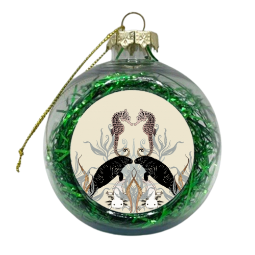 Extinct/Endangered - Sea Creatures - xmas bauble by Jo Burgess