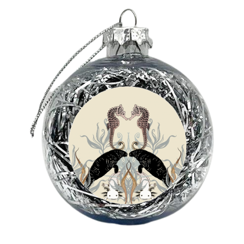 Extinct/Endangered - Sea Creatures - xmas bauble by Jo Burgess