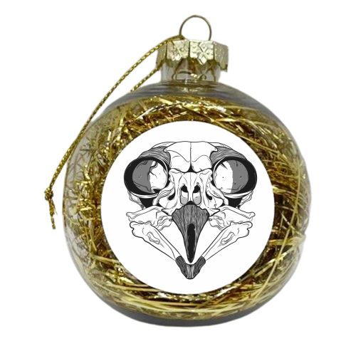 Extinction - Owl Skull - xmas bauble by Ryan Grimshaw
