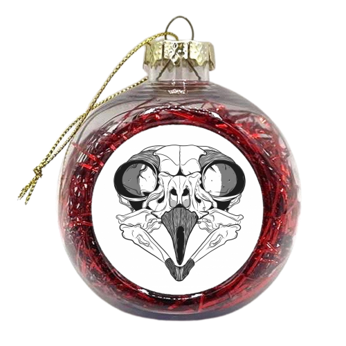 Extinction - Owl Skull - xmas bauble by Ryan Grimshaw