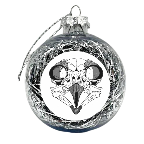Extinction - Owl Skull - xmas bauble by Ryan Grimshaw