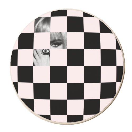 Eye Checkered Print | Chequered - personalised beer coaster by OhMC! Designs