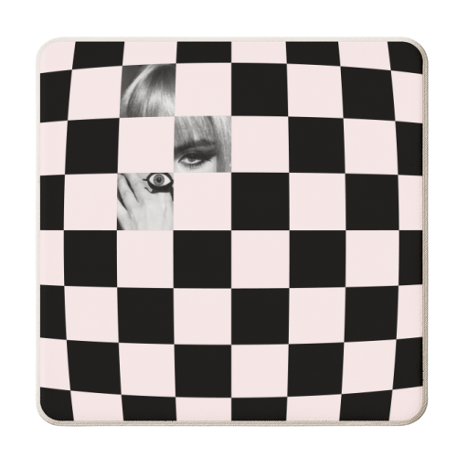 Eye Checkered Print | Chequered - personalised beer coaster by OhMC! Designs