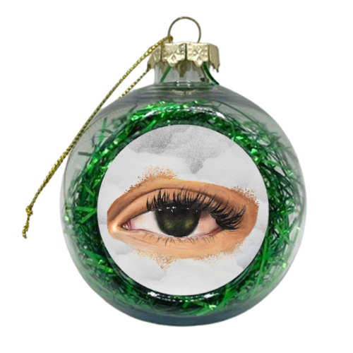 Eye in the sky, surrealism art - xmas bauble by Amina Pagliari