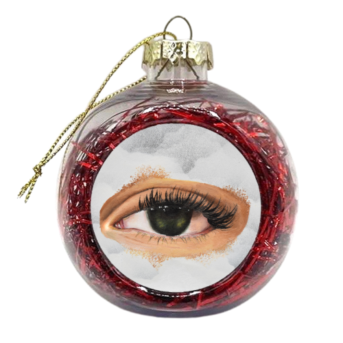 Eye in the sky, surrealism art - xmas bauble by Amina Pagliari