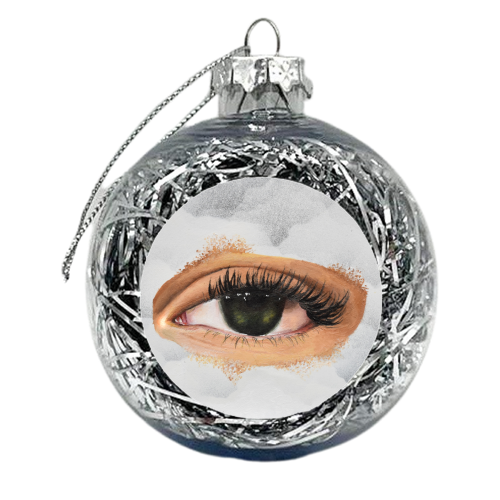 Eye in the sky, surrealism art - xmas bauble by Amina Pagliari