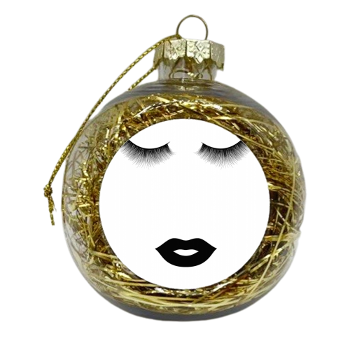 Eyes and Lips - xmas bauble by Toni Scott