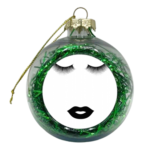 Eyes and Lips - xmas bauble by Toni Scott