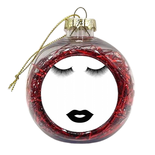 Eyes and Lips - xmas bauble by Toni Scott