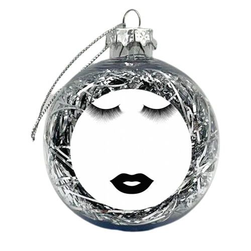 Eyes and Lips - xmas bauble by Toni Scott